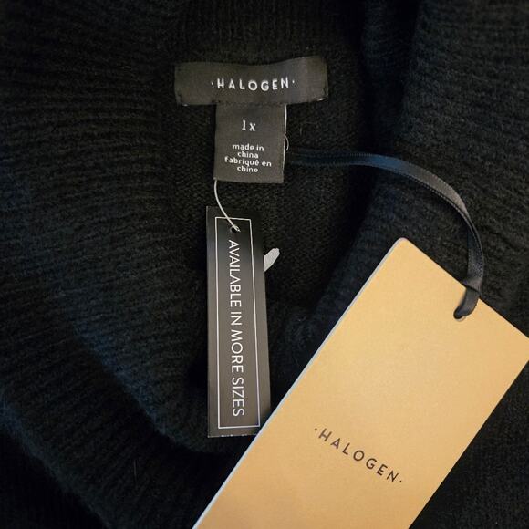 NWT Halogen Women's Cozy Turtleneck Sweater Black Size 1X - Picture 7 of 8